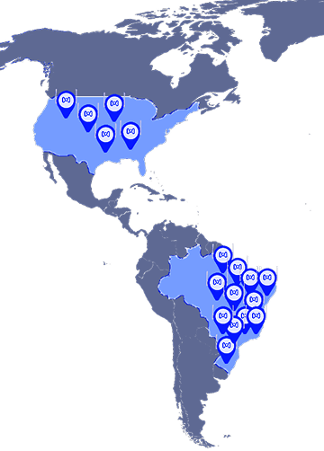 Mapa de atuação global